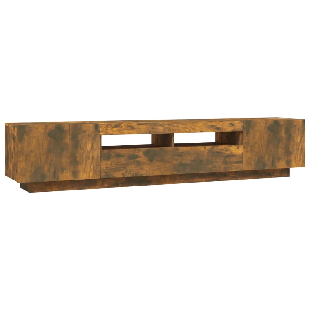 2 Piece Tv Cabinet Set With Led Lights Engineered Wood