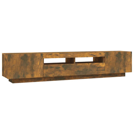 2 Piece Tv Cabinet Set With Led Lights Engineered Wood