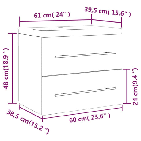 Sink Cabinet With Built-In Basin Engineered Wood