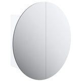 Bathroom Cabinet With Round Mirror&Led