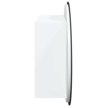 Bathroom Cabinet With Round Mirror&Led