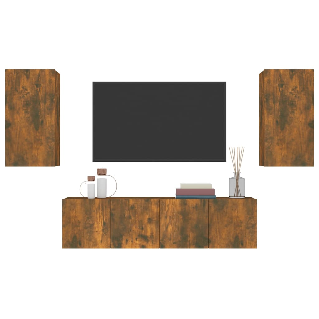 4 Piece Tv Cabinet Set Engineered Wood