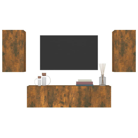 4 Piece Tv Cabinet Set Engineered Wood