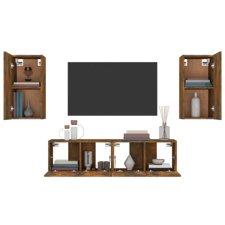 4 Piece Tv Cabinet Set Engineered Wood