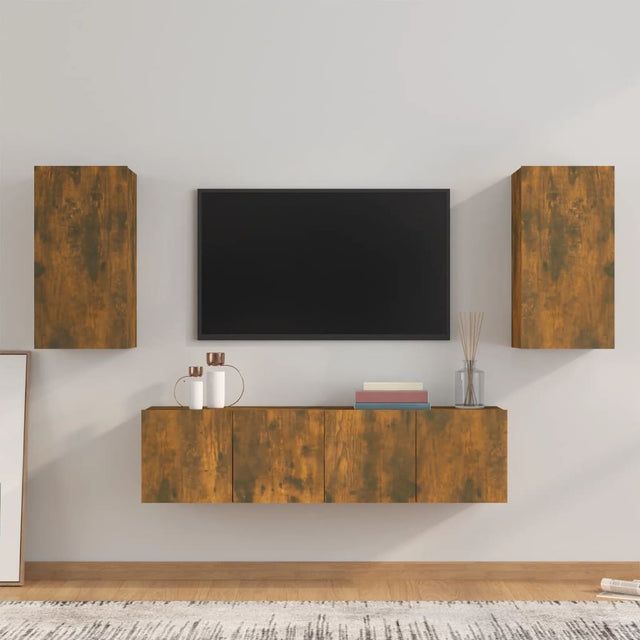 4 Piece Tv Cabinet Set Engineered Wood