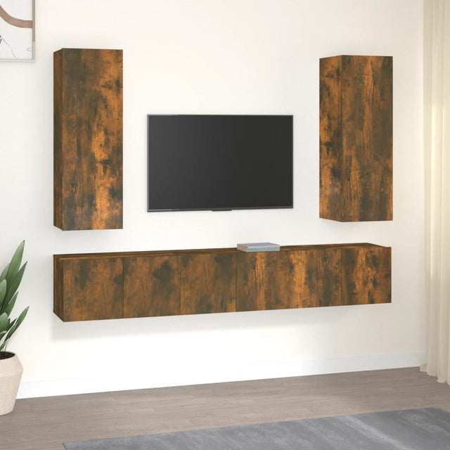 5 Piece Tv Cabinet Set Engineered Wood