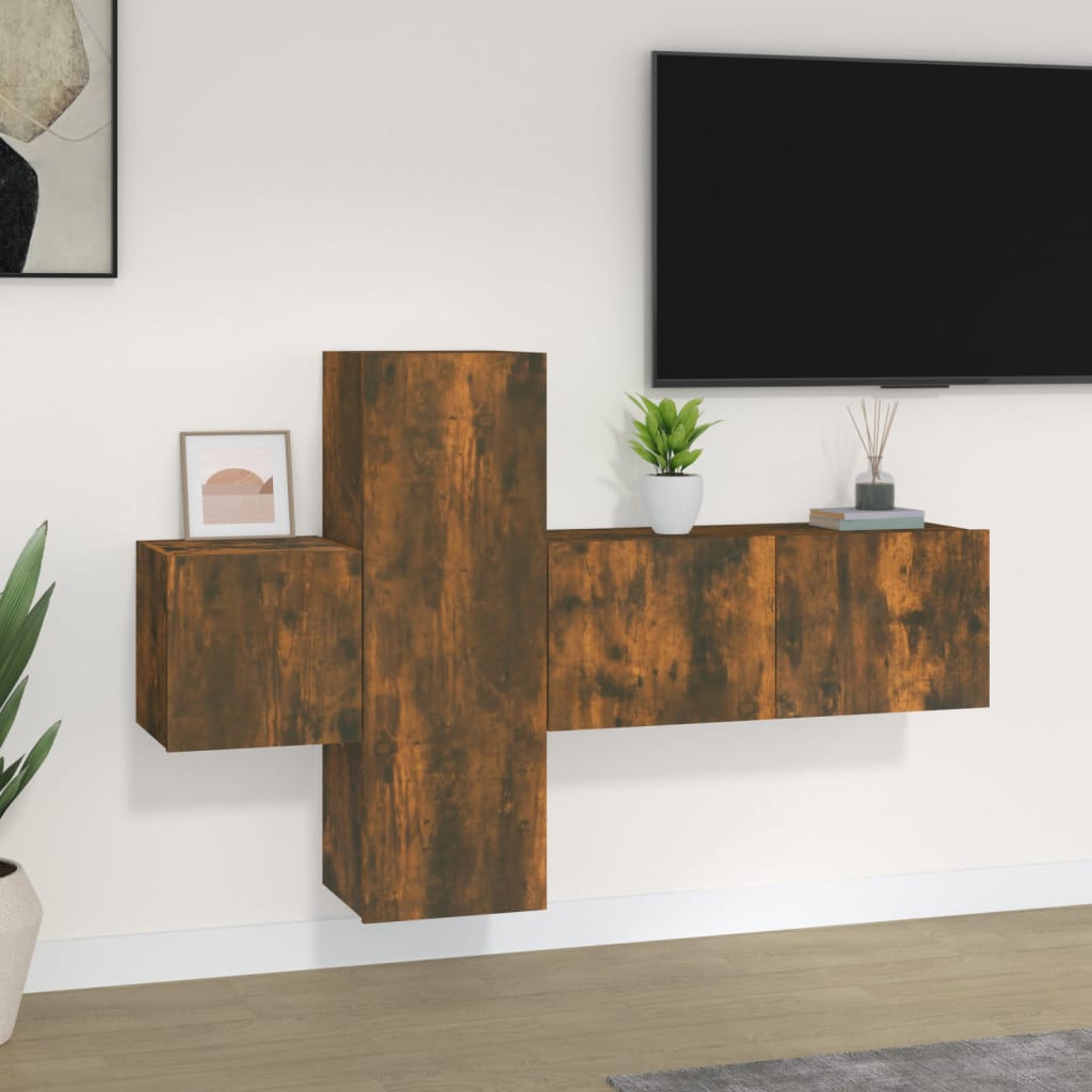 5 Piece Tv Cabinet Set Engineered Wood
