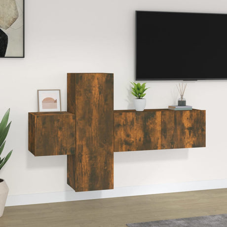 5 Piece Tv Cabinet Set Engineered Wood
