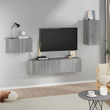 4 Piece Tv Cabinet Set Engineered Wood