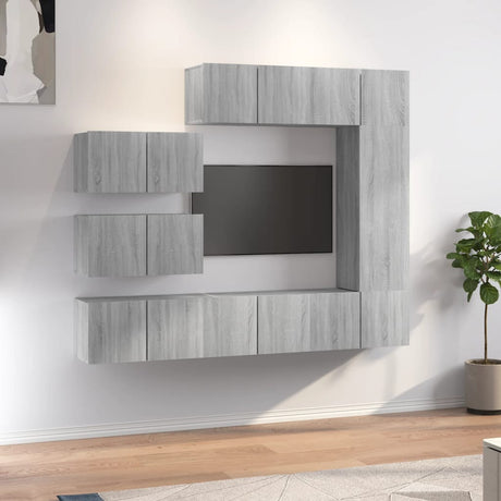 7 Piece Tv Cabinet Set Engineered Wood