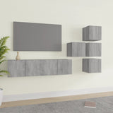 6 Piece Tv Cabinet Set Engineered Wood