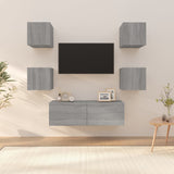 6 Piece Tv Cabinet Set Engineered Wood