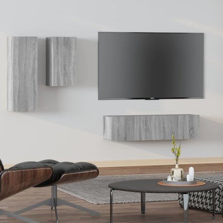 4 Piece Tv Cabinet Set Engineered Wood