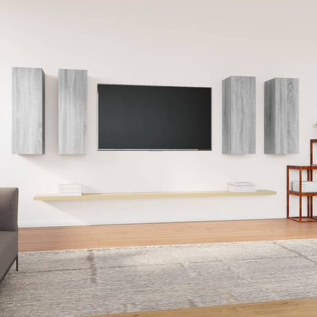 4 Piece Tv Cabinet Set 30.5X30X Engineered Wood,  Wall-Mounted Tv Cabinets - 2 Pcs , 30.5X30X, Made From Engineered Wood