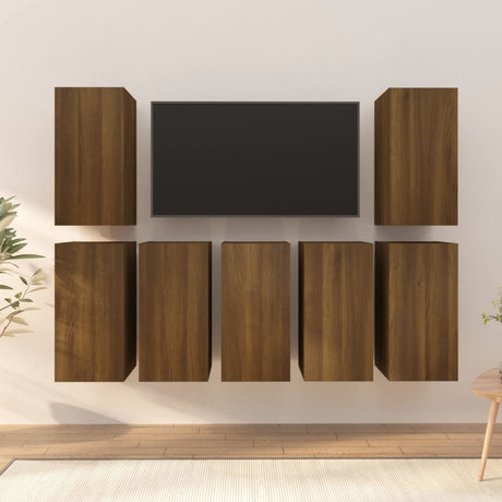 Tv Cabinets 7 Pcs 30.5X30X60 Cm Engineered Wood