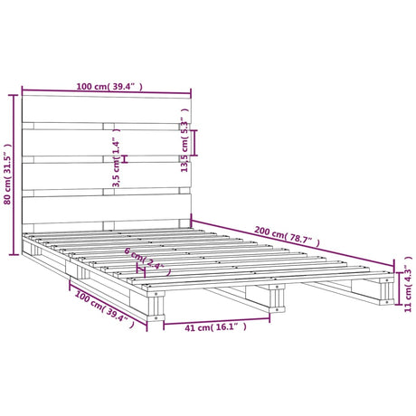 Bed Frame Without Mattress Solid Wood Pine
