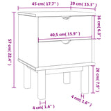 Bedside Cabinet Otta 45X39X57 Cm Solid Wood Pine