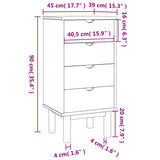 Drawer Cabinet OTTA Brown&White 45x39x90cm Solid Wood Pine