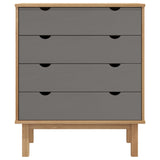 Drawer Cabinet OTTA Brown&Grey 76.5x39.5x90cm Solid Wood Pine