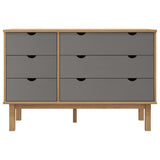 Drawer Cabinet Otta Brown&Grey 111X43X73.5Cm Solid Wood Pine