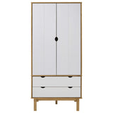 Wardrobe OTTA Brown and White 76.5x53x172 cm Solid Wood Pine