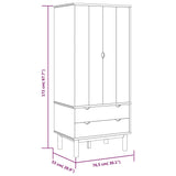 Wardrobe OTTA Brown and White 76.5x53x172 cm Solid Wood Pine