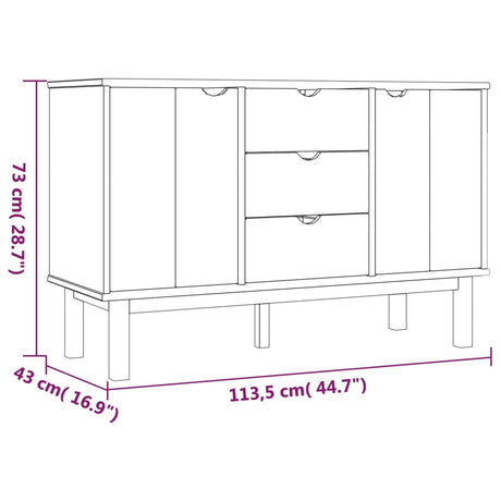 Sideboard Otta 113.5X43X73 Cm Solid Wood Pine