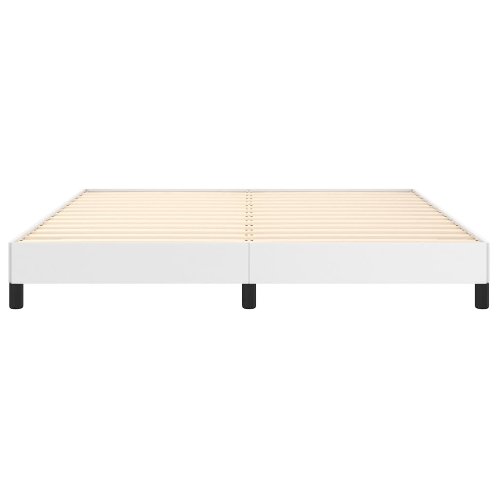 Bed Frame without Mattress White Super King Faux Leather