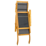 Outdoor Deck Chair With Table Solid Wood Acacia And Textilene