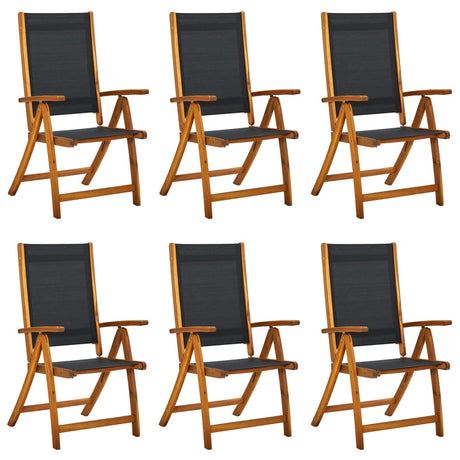 Folding Garden Chairs 4 Pcs Solid Wood Acacia And Textilene