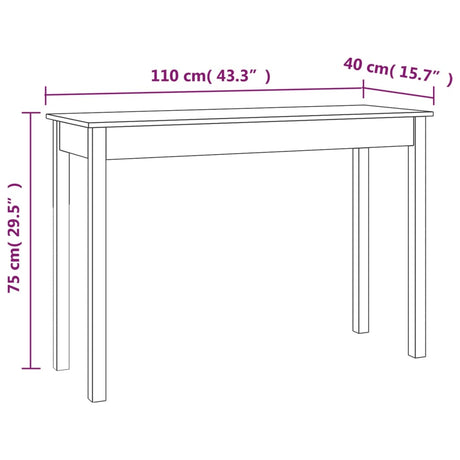Console Table 110X40X75 Cm Solid Wood Pine