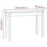 Console Table White 110x40x75 cm Solid Wood Pine