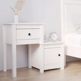 Bedside Cabinet 79.5X38X65.5 Cm Solid Wood Pine