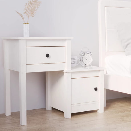Bedside Cabinet 79.5X38X65.5 Cm Solid Wood Pine