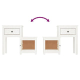 Bedside Cabinet 2 pcs White 79.5x38x65.5 cm Solid Wood Pine