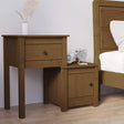 Bedside Cabinet 79.5X38X65.5 Cm Solid Wood Pine