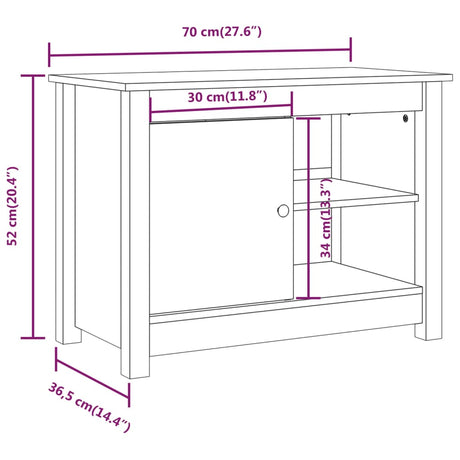 Tv Cabinet 70X36.5X52 Cm Solid Wood Pine