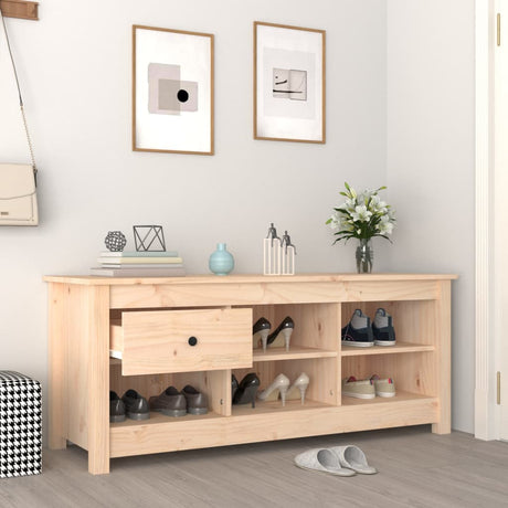 Shoe Cabinet 110X38X45.5 Cm Solid Wood Pine