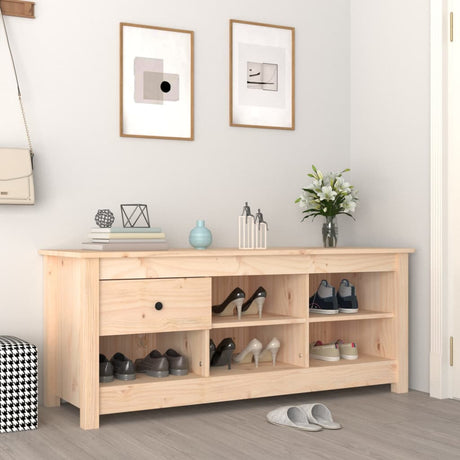 Shoe Cabinet 110X38X45.5 Cm Solid Wood Pine