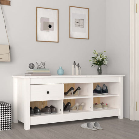 Shoe Cabinet 110X38X45.5 Cm Solid Wood Pine