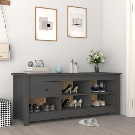 Shoe Cabinet 110X38X45.5 Cm Solid Wood Pine