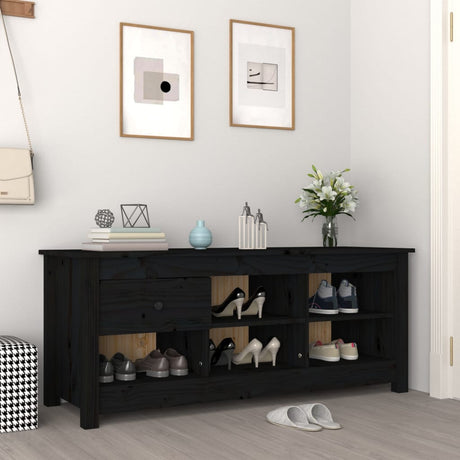 Shoe Cabinet 110X38X45.5 Cm Solid Wood Pine