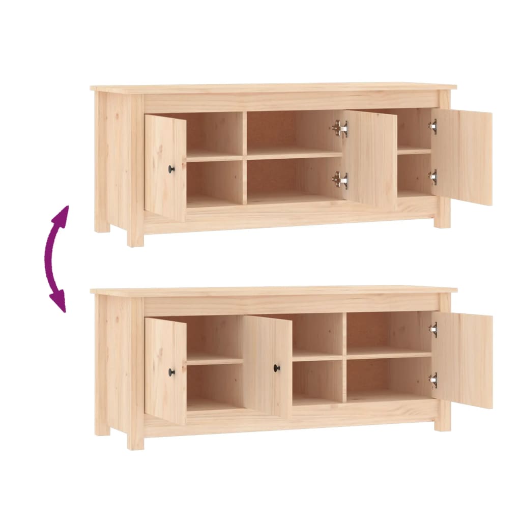 Shoe Cabinet 110X38X45.5 Cm Solid Wood Pine