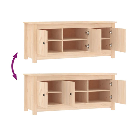 Shoe Cabinet 110X38X45.5 Cm Solid Wood Pine