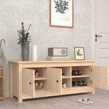 Shoe Cabinet 110X38X45.5 Cm Solid Wood Pine