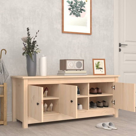 Shoe Cabinet 110X38X45.5 Cm Solid Wood Pine
