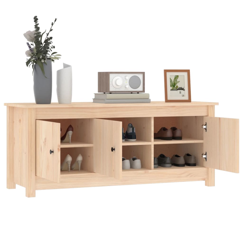 Shoe Cabinet 110X38X45.5 Cm Solid Wood Pine
