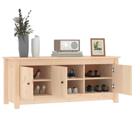 Shoe Cabinet 110X38X45.5 Cm Solid Wood Pine