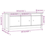 Shoe Cabinet 110X38X45.5 Cm Solid Wood Pine