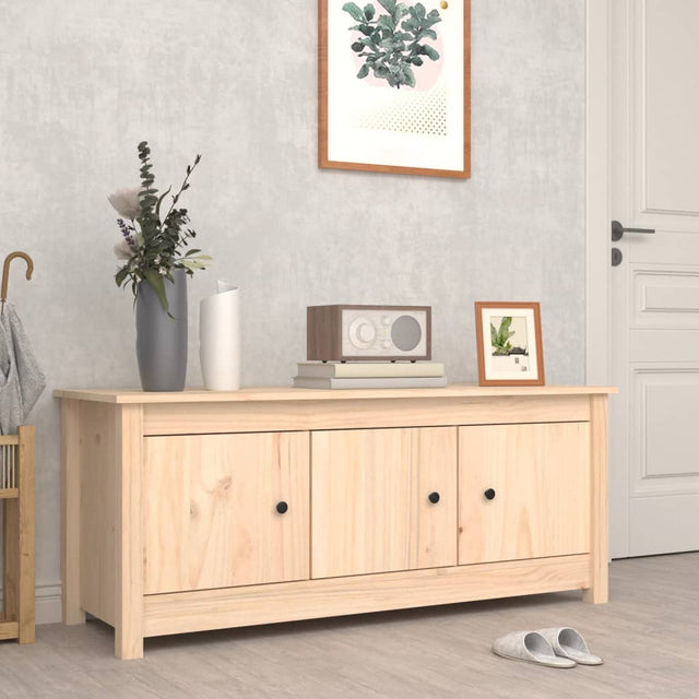 Shoe Cabinet 110X38X45.5 Cm Solid Wood Pine